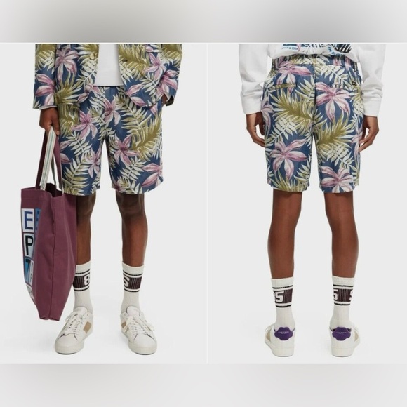 Scotch & Soda Men’s Size 36 Twilt Loose Fit Hawaiian Floral Shorts NWT Tropical - Picture 7 of 7